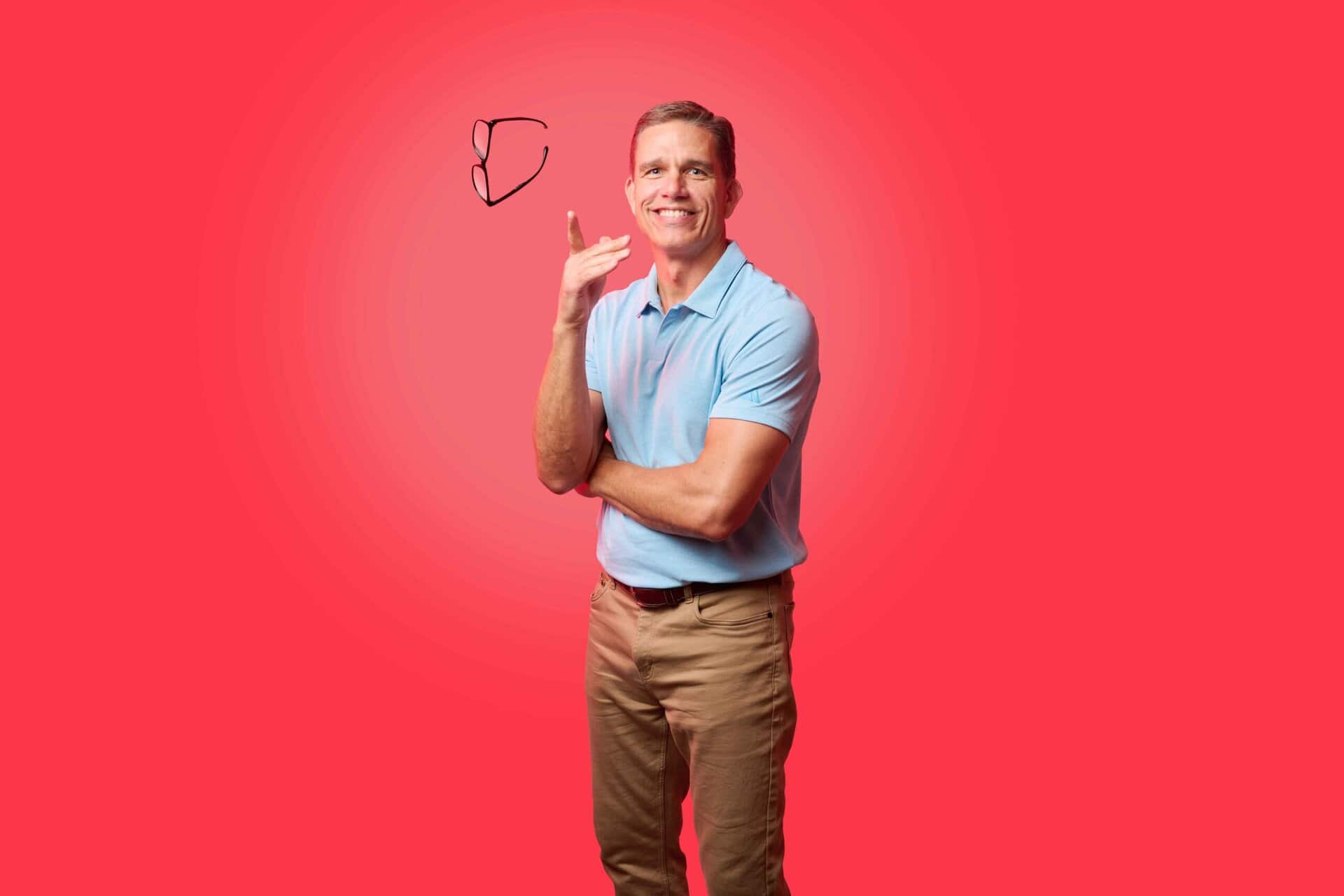 Trent Green tosses his readers after Refractive Lens Exchange