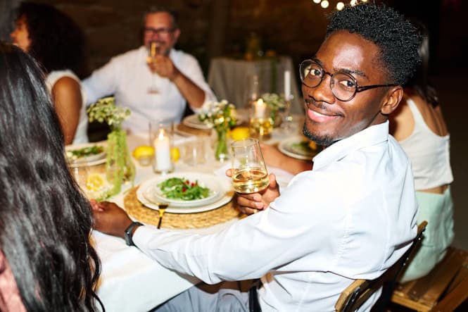 wedding guest at table wedding guest at table