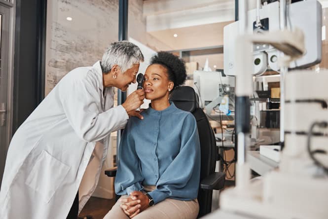 woman in vision correction consultation